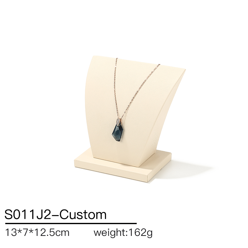 S011 Beige DIGU Custom PU Leather Jewelry Showcase Set