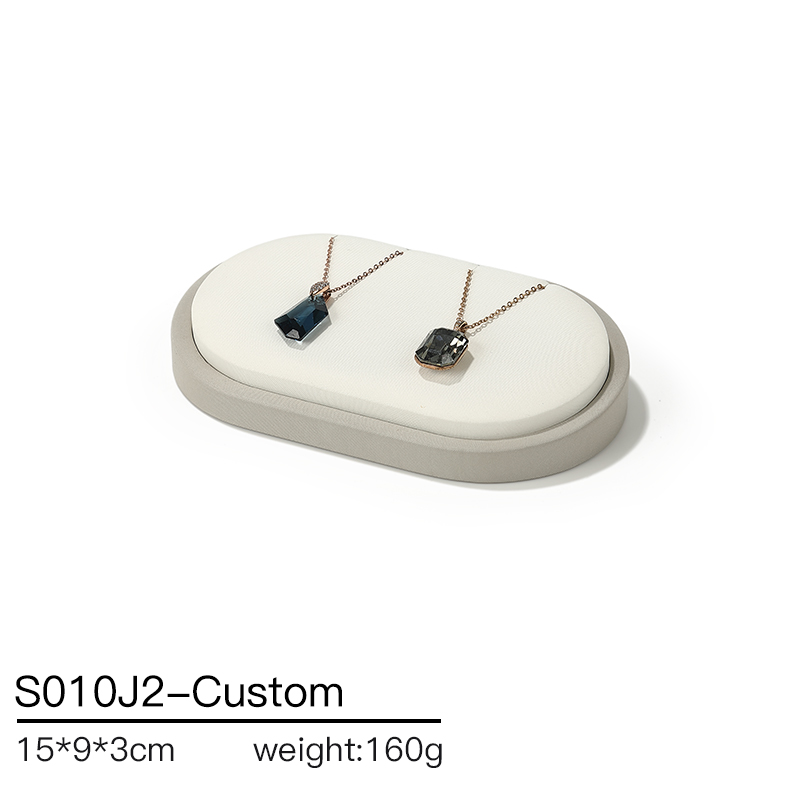 S010 Beige DIGU Design Luxury Beige PU Leather Jewelry Showcase Set