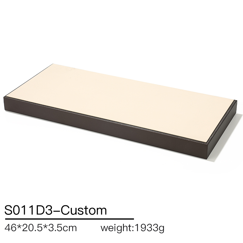 S011 Beige DIGU Custom PU Leather Jewelry Showcase Set