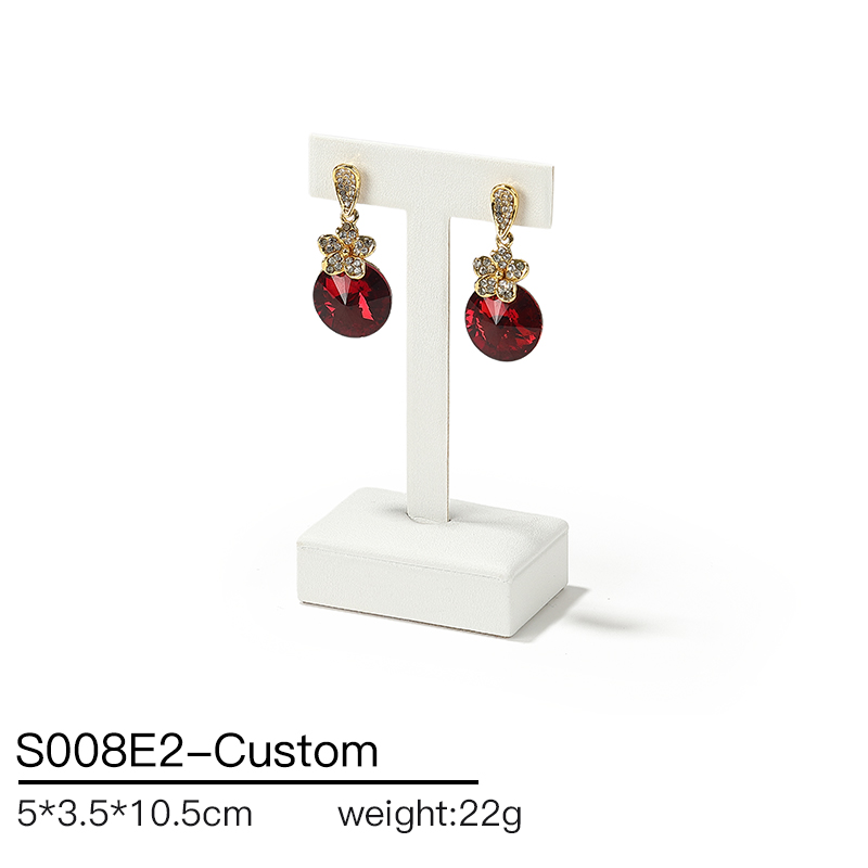 S008 Beige DIGU Luxury PU Leather Ring Bracelet Necklace Earring Jewelry Display Set