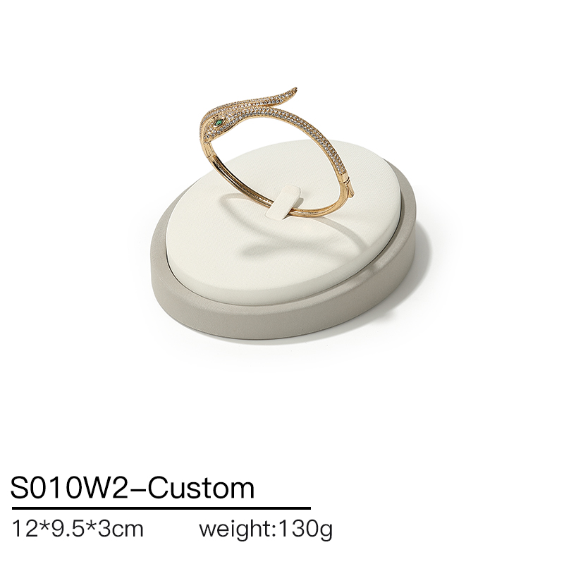 S010 Beige DIGU Design Luxury Beige PU Leather Jewelry Showcase Set