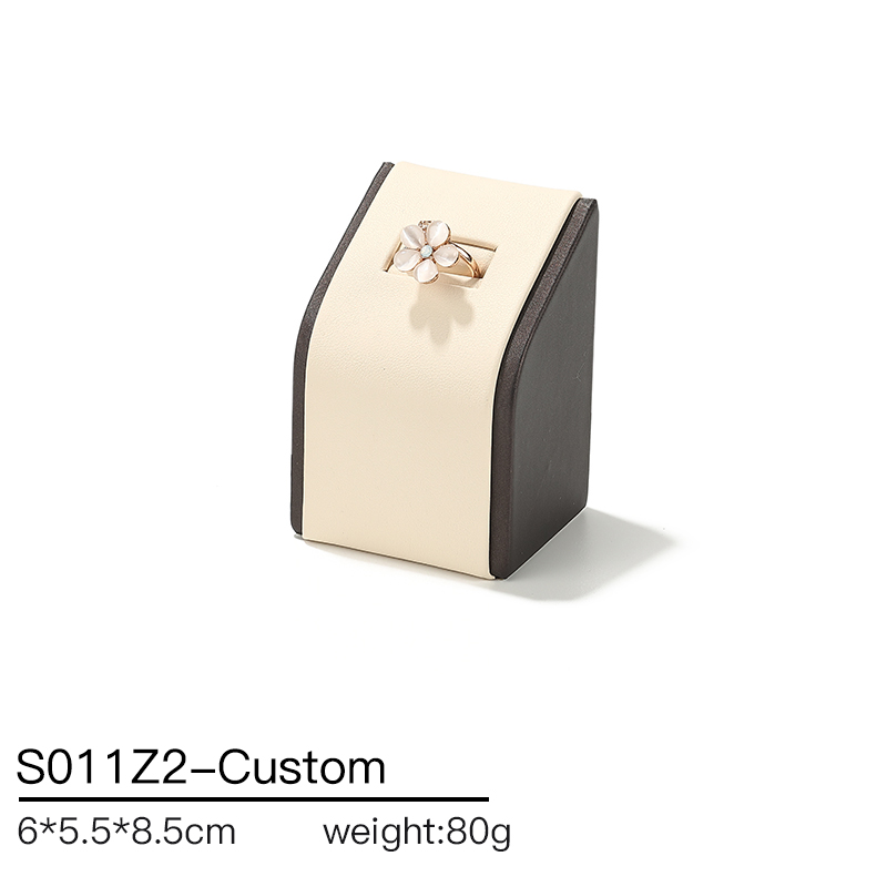 S011 Beige DIGU Custom PU Leather Jewelry Showcase Set