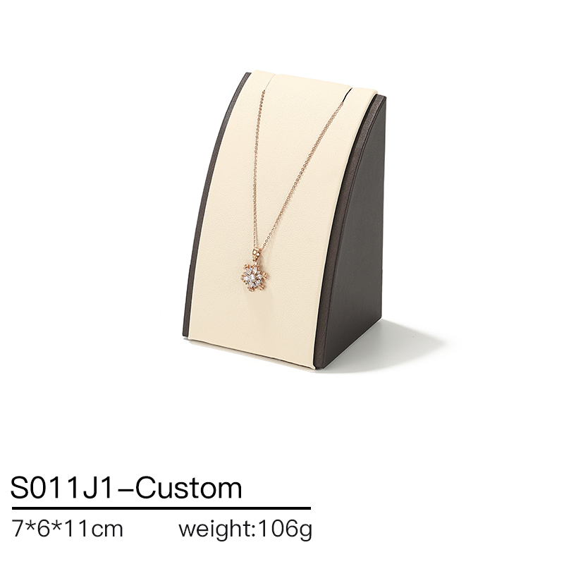S011 Beige DIGU Custom PU Leather Jewelry Showcase Set