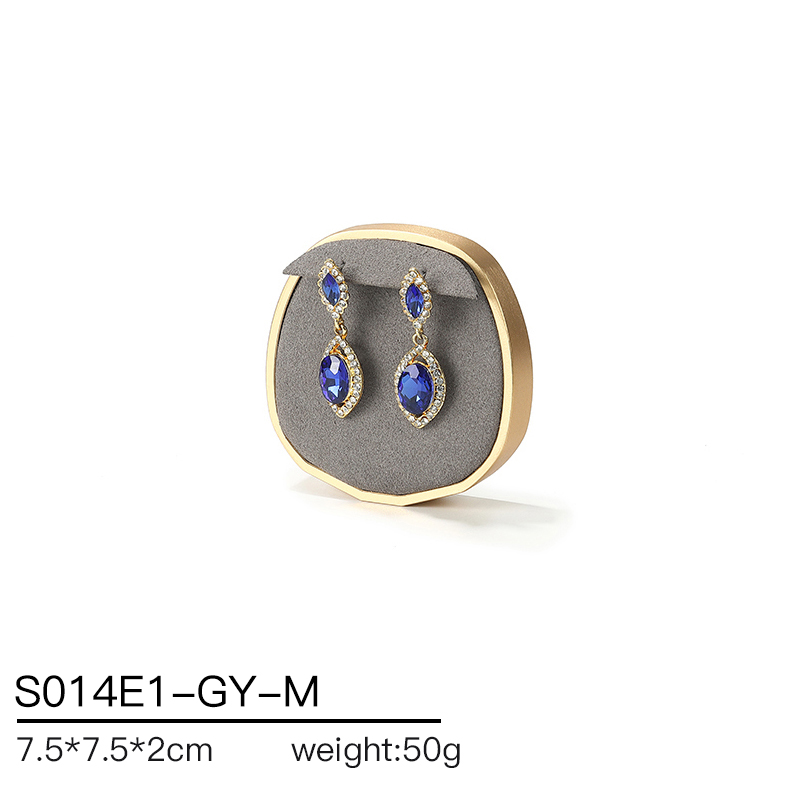 S014 Gray DIGU Luxury Microfiber Jewelry Stand with Metal Base Elegant Display Props