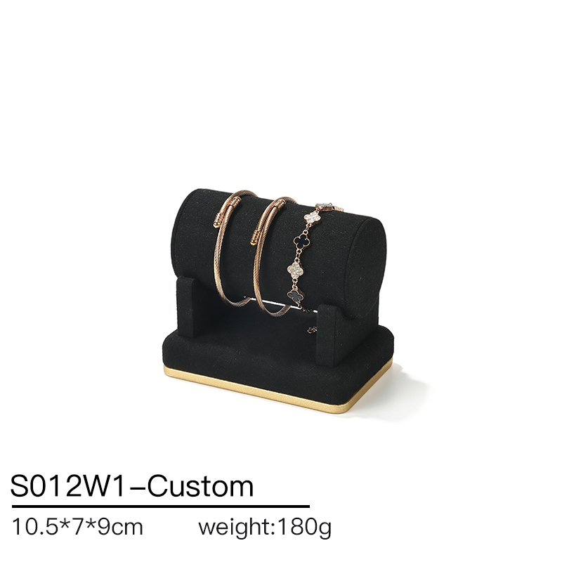 S012 Black DIGU Microfiber Ring Bracelet Necklace Earring Holder Stand Jewelry Display Set