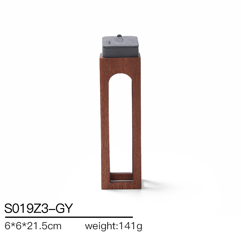 S019 Gray DIGU Handmade Luxury MIcrofiber Necklace Bracelet Jewelry Display Set