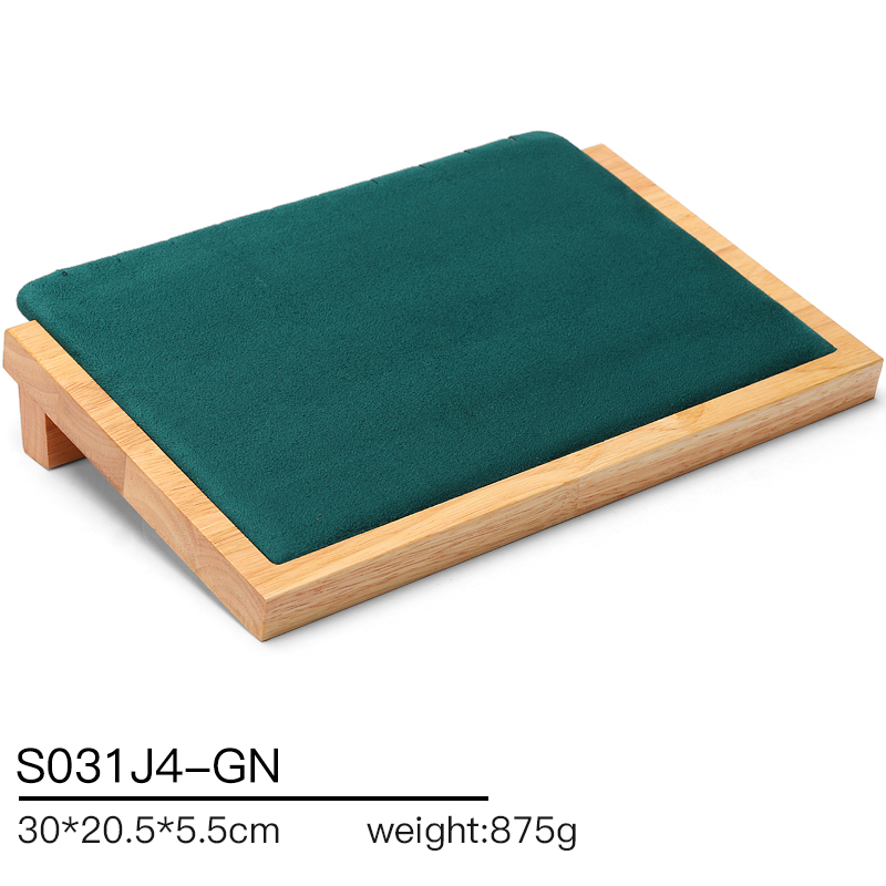 S031 DIGU Jewelry display props made of suede and rubber wood