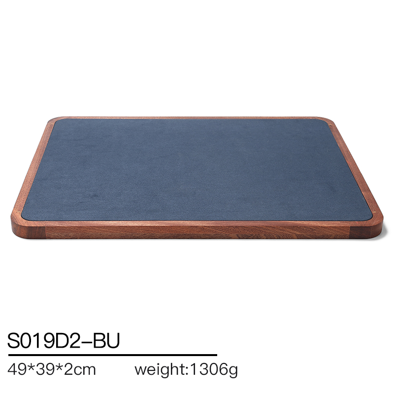 S019 Blue DIGU Handmade Customization Solid Wood Microfiber Jewelry Display Set