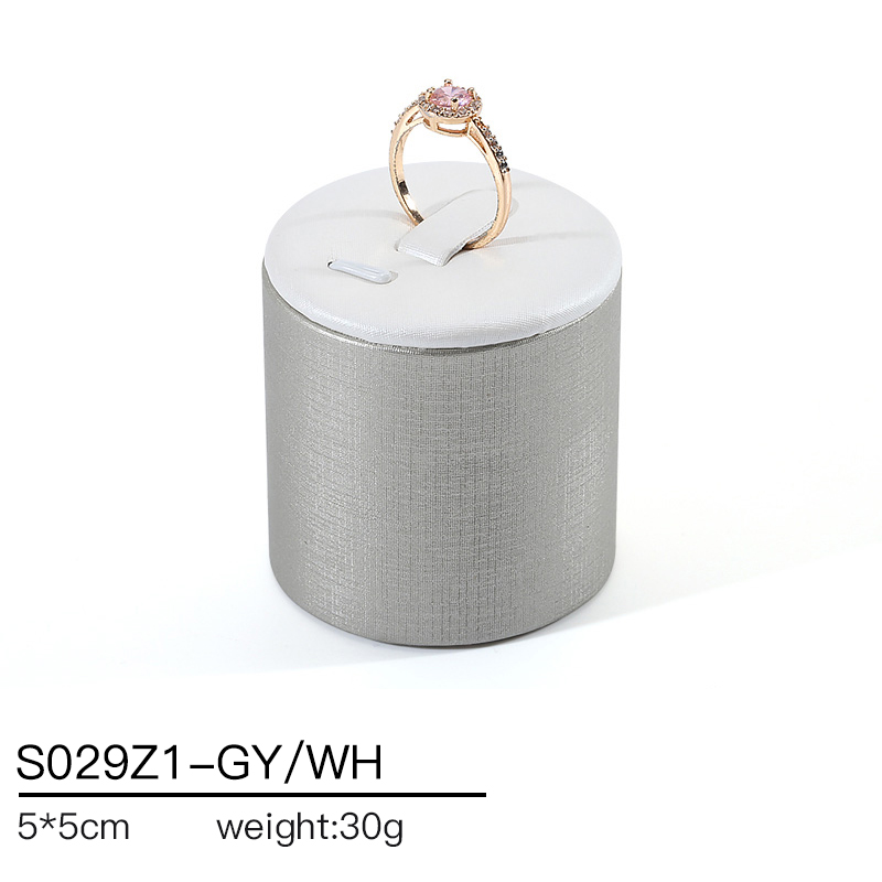 S029 DIGU PU Leather Ring Bracelet Chain Jewelry Display Stand Set