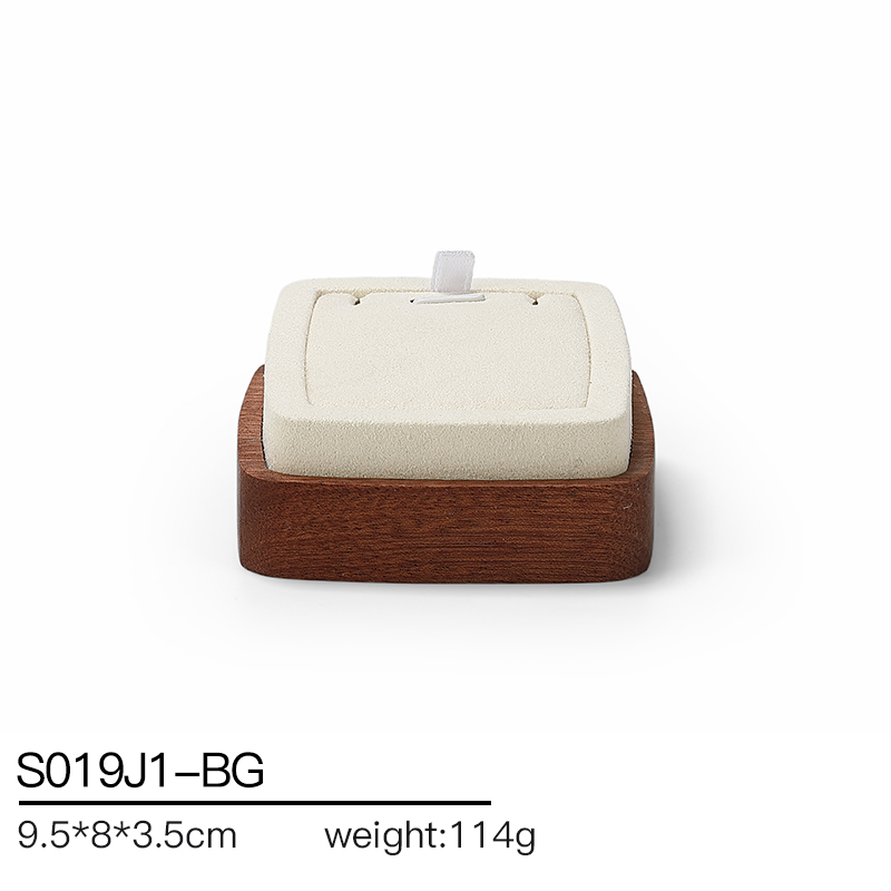 S019 Beige DIGU Handmade Microfiber Jewelry Display Set For Necklace Earring Bracelet Ring