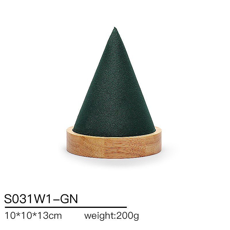 S031 DIGU Jewelry display props made of suede and rubber wood