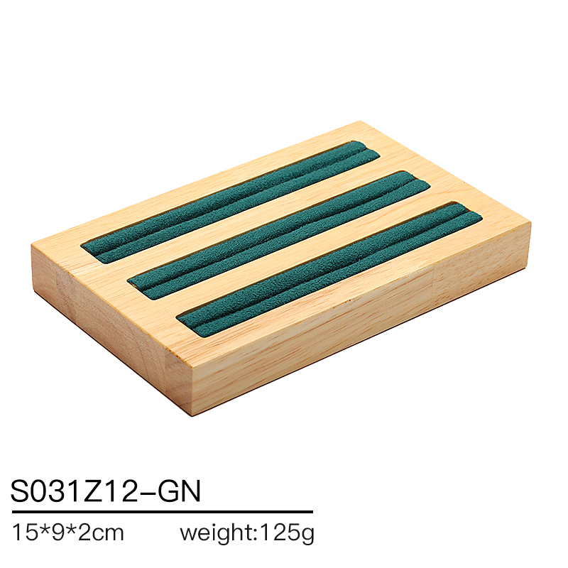 S031 DIGU Jewelry display props made of suede and rubber wood