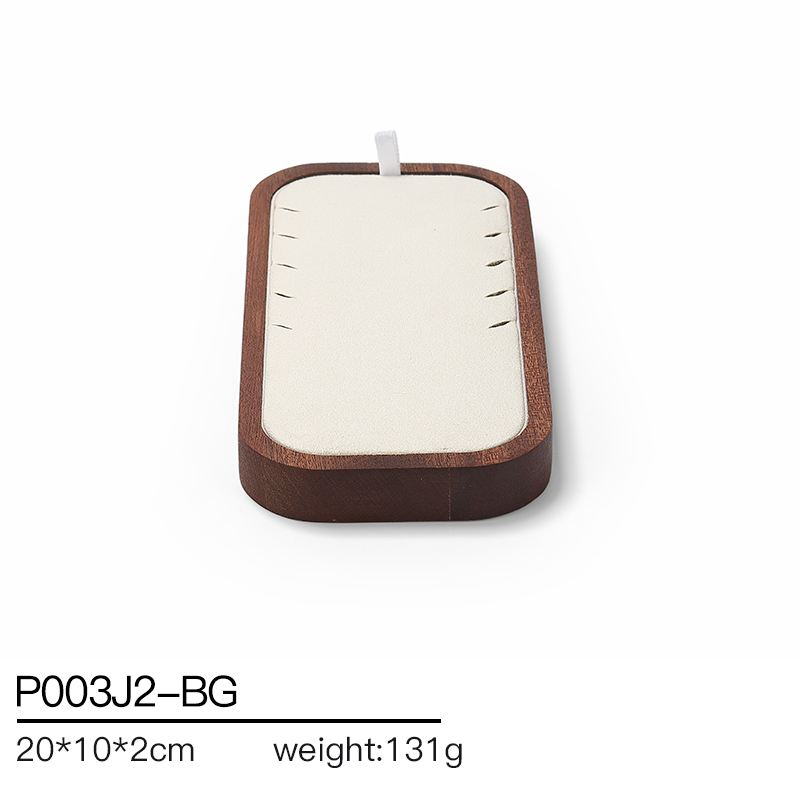 S019 Beige DIGU Handmade Microfiber Jewelry Display Set For Necklace Earring Bracelet Ring