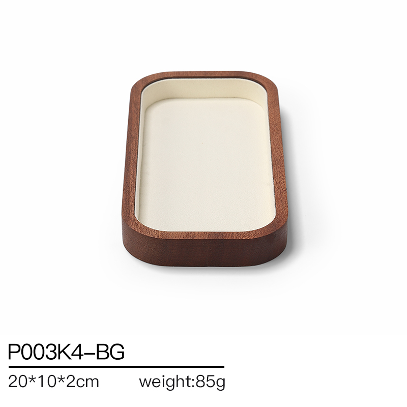 S019 Beige DIGU Handmade Microfiber Jewelry Display Set For Necklace Earring Bracelet Ring