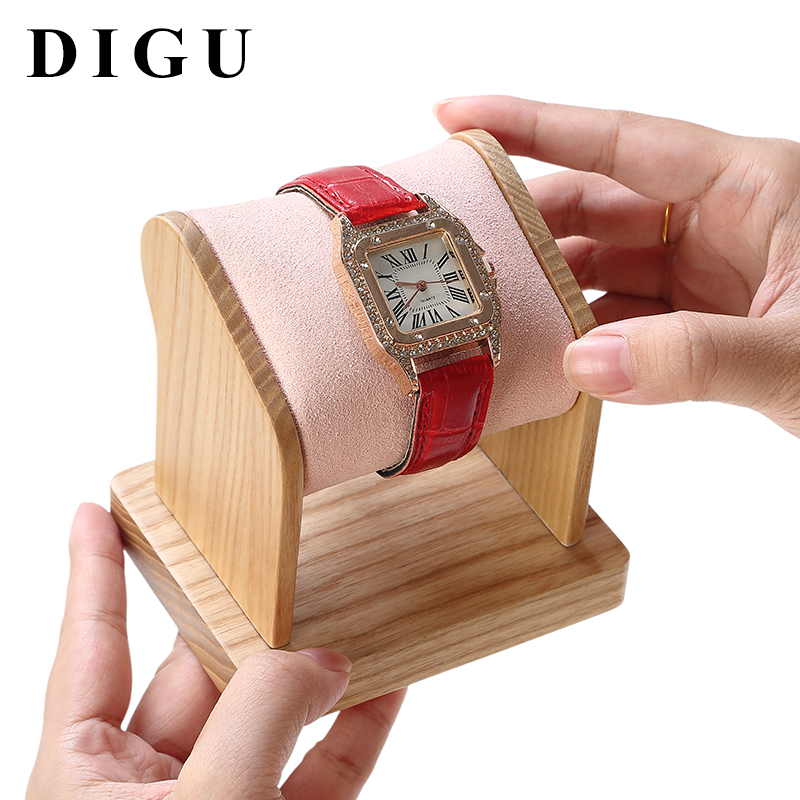 S025 DIGU Custom Wood and Microfiber Watch Display Stand