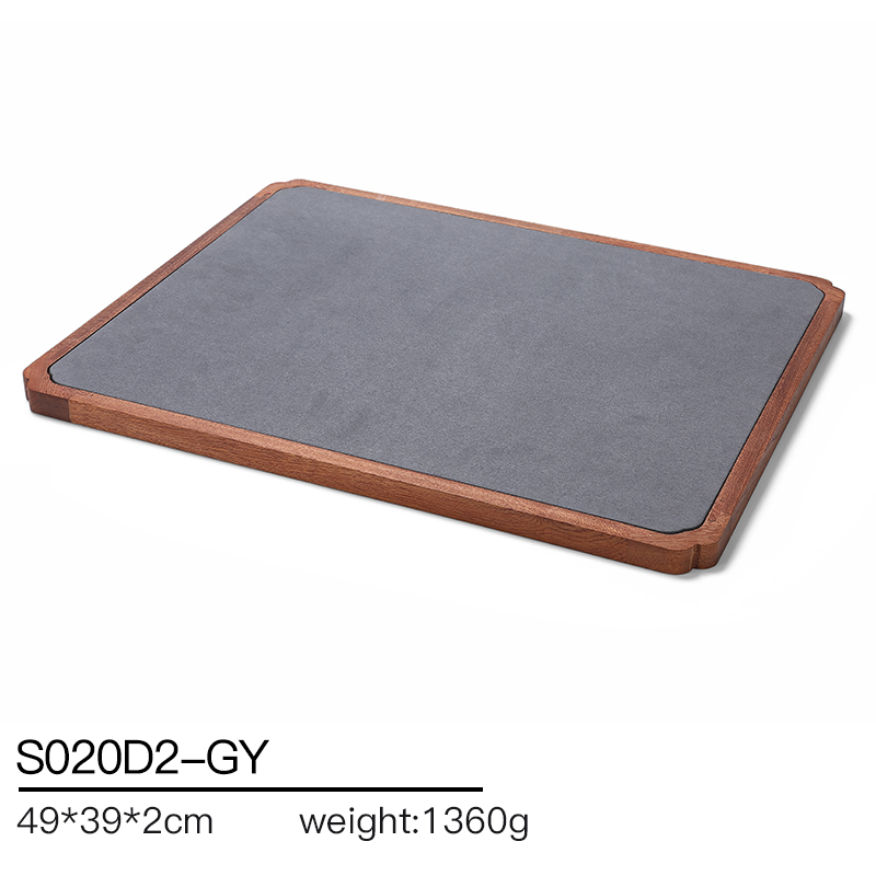 S020 Gray DIGU High Quality Solid Wood with Microfiber Bracelet Earring Necklace Jewelry Display Set