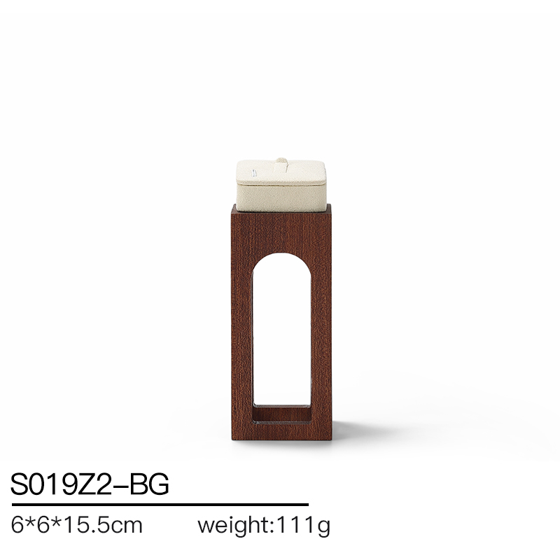 S019 Beige DIGU Handmade Microfiber Jewelry Display Set For Necklace Earring Bracelet Ring