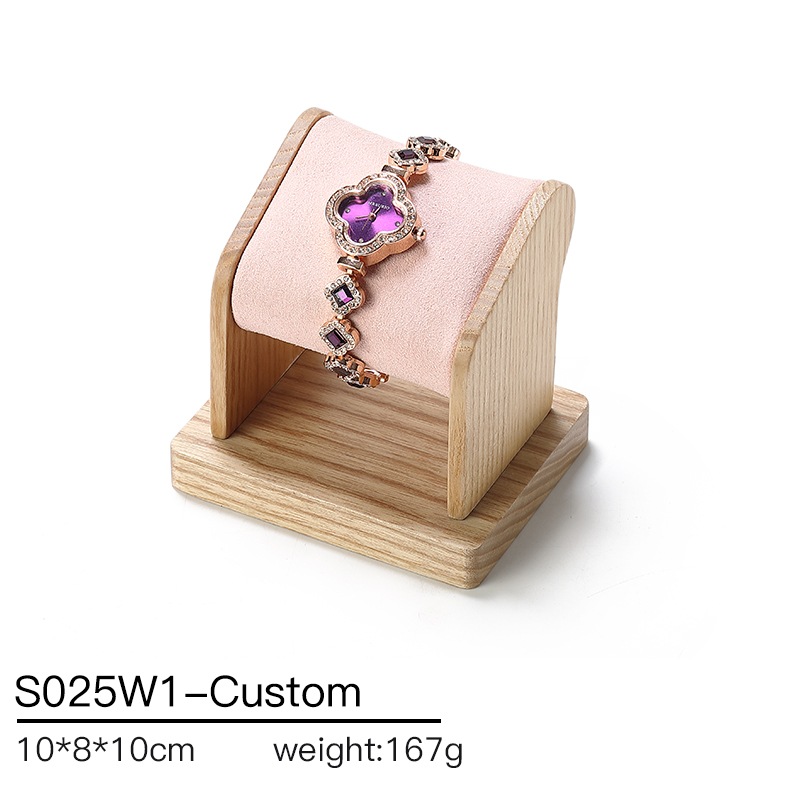 S025 DIGU Custom Wood and Microfiber Watch Display Stand