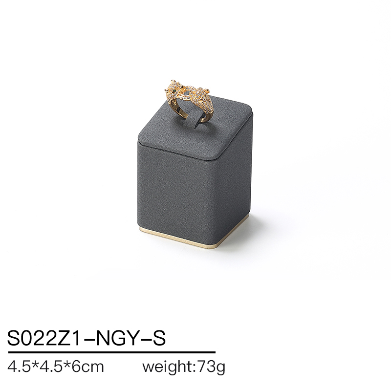 S022 Dark grey DIGU PU Leather Plastic with Metal Luxury Jewelry Display Set for Rings Earrings Necklace