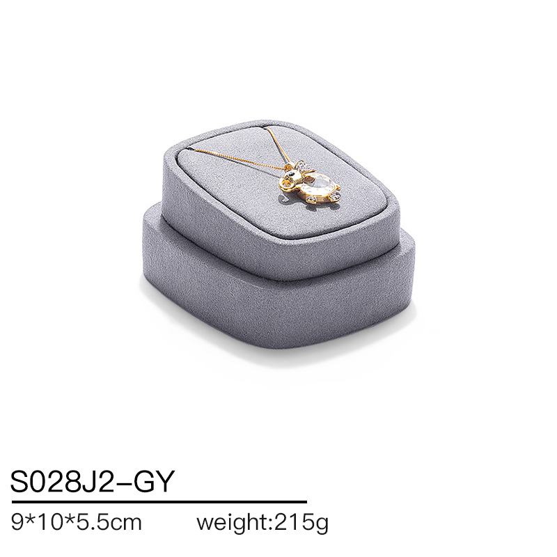 S028 Gray DIGU Custom Microfiber Jewelry Display Set for Ring Bracelet Necklace