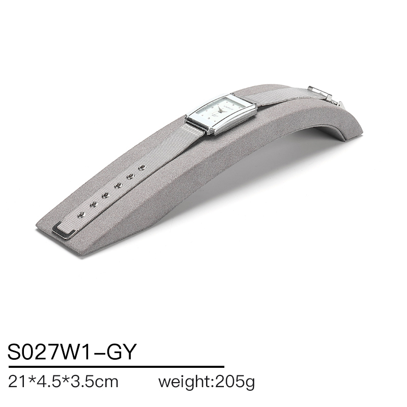 S027 Gray DIGU Handmade Microfiber Ring Bracelet Necklace Earring Holder Stand Jewelry Display Set