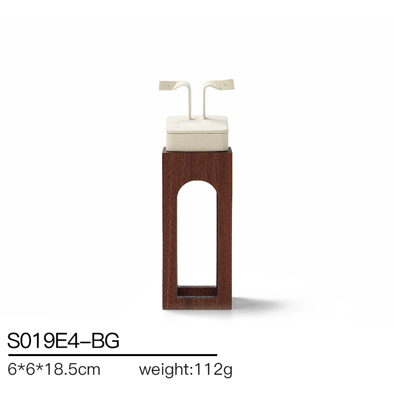 S019 Beige DIGU Handmade Microfiber Jewelry Display Set For Necklace Earring Bracelet Ring