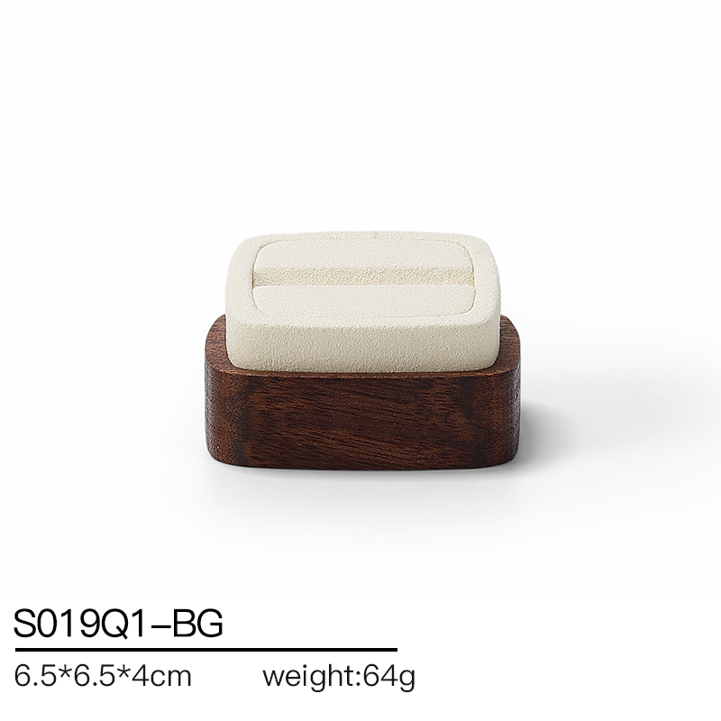 S019 Beige DIGU Handmade Microfiber Jewelry Display Set For Necklace Earring Bracelet Ring