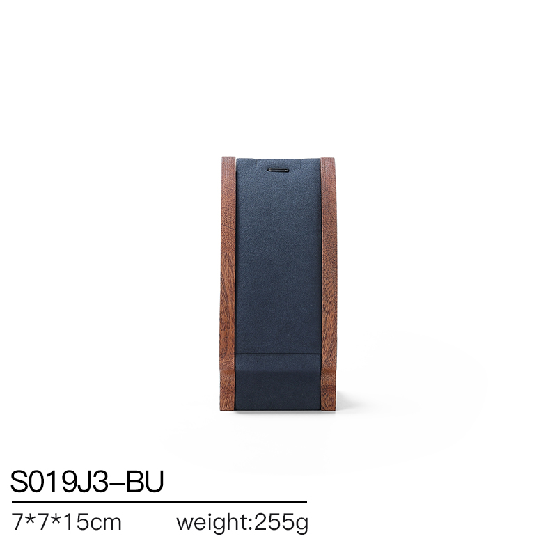 S019 Blue DIGU Handmade Customization Solid Wood Microfiber Jewelry Display Set