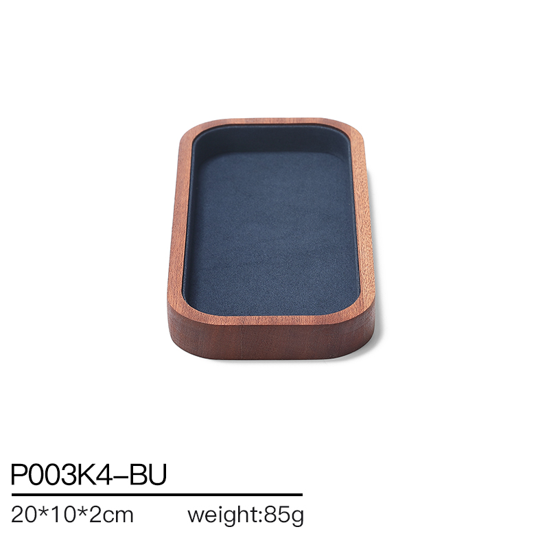 S019 Blue DIGU Handmade Customization Solid Wood Microfiber Jewelry Display Set