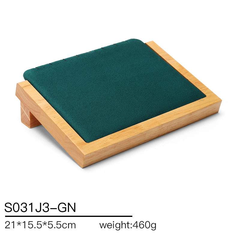 S031 DIGU Jewelry display props made of suede and rubber wood