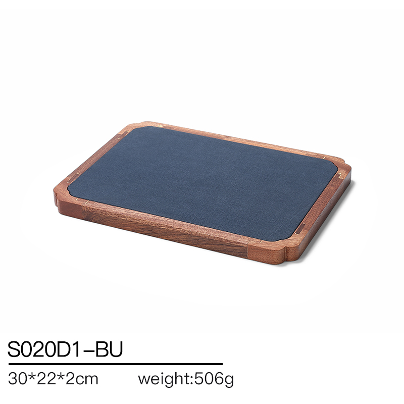S020 Blue DIGU Luxury Wood with Microfiber Jewelry Stand Display Set