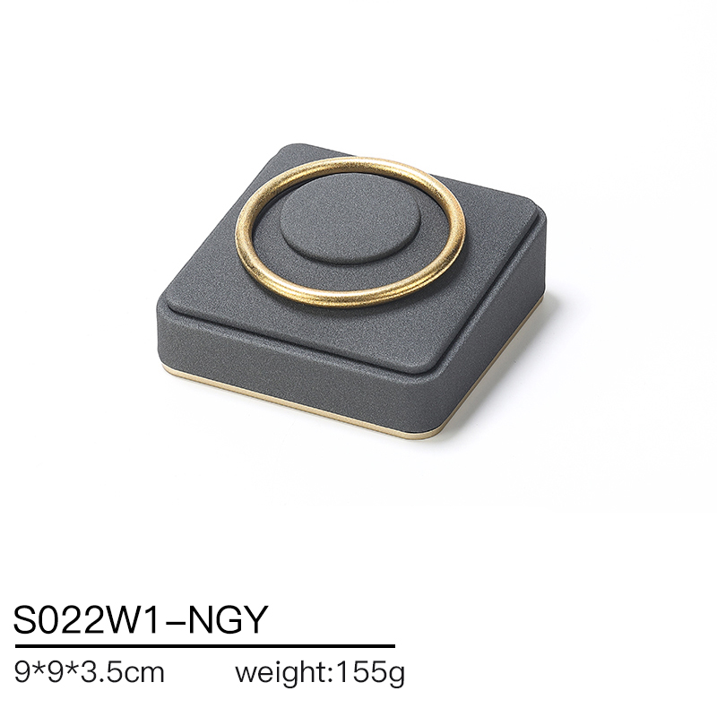 S022 Dark grey DIGU PU Leather Plastic with Metal Luxury Jewelry Display Set for Rings Earrings Necklace