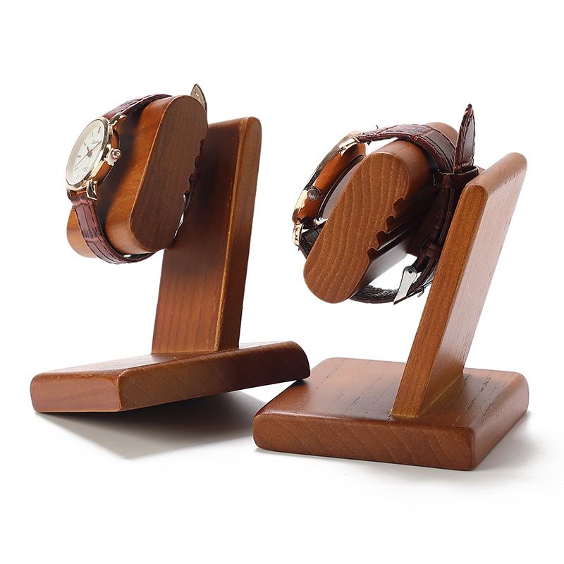 DIGU New Style Luxury Wood with Microfiber Ring Watch Display Stand