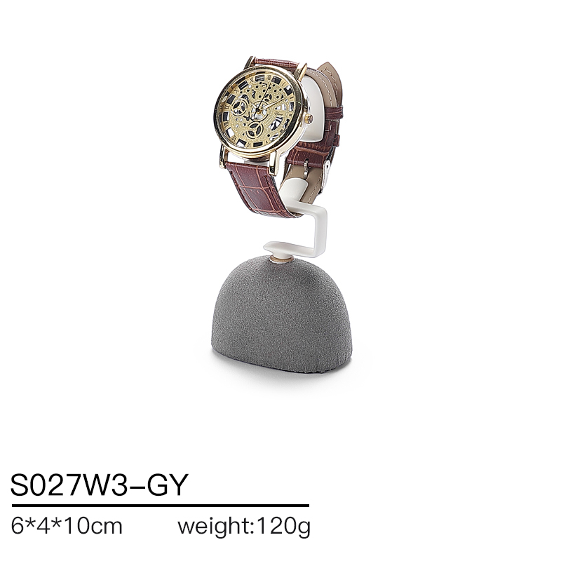 S027 Gray DIGU Handmade Microfiber Ring Bracelet Necklace Earring Holder Stand Jewelry Display Set