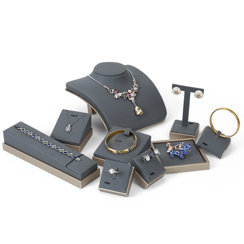 S024 Gray DIGU Luxury Microfiber Jewelry Display Set