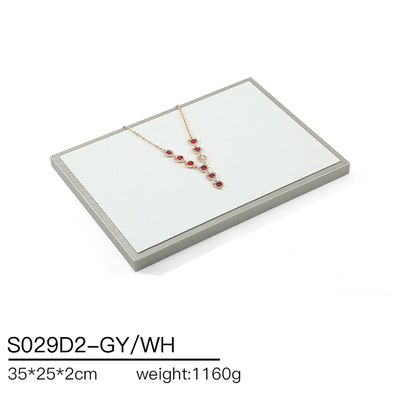 S029 DIGU PU Leather Ring Bracelet Chain Jewelry Display Stand Set