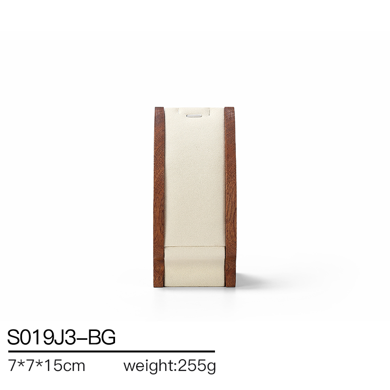 S019 Beige DIGU Handmade Microfiber Jewelry Display Set For Necklace Earring Bracelet Ring