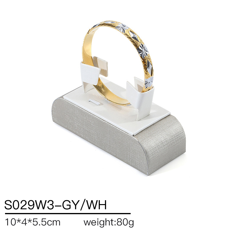 S029 DIGU PU Leather Ring Bracelet Chain Jewelry Display Stand Set