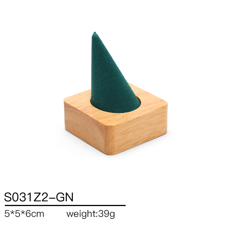 S031 DIGU Jewelry display props made of suede and rubber wood