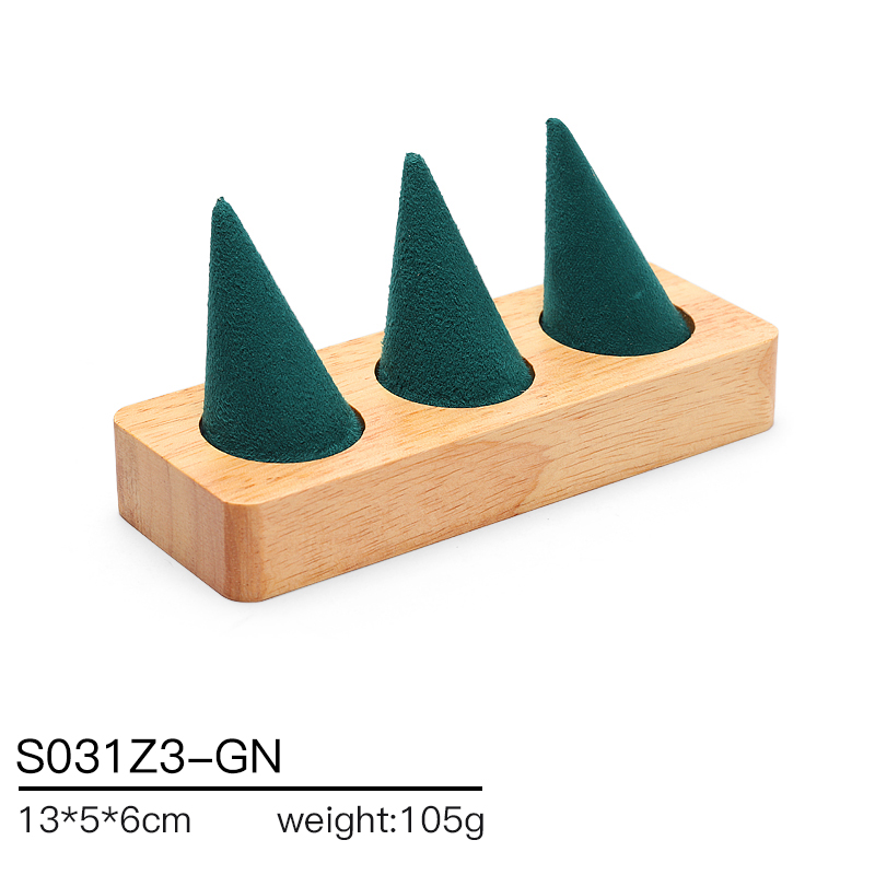 S031 DIGU Jewelry display props made of suede and rubber wood