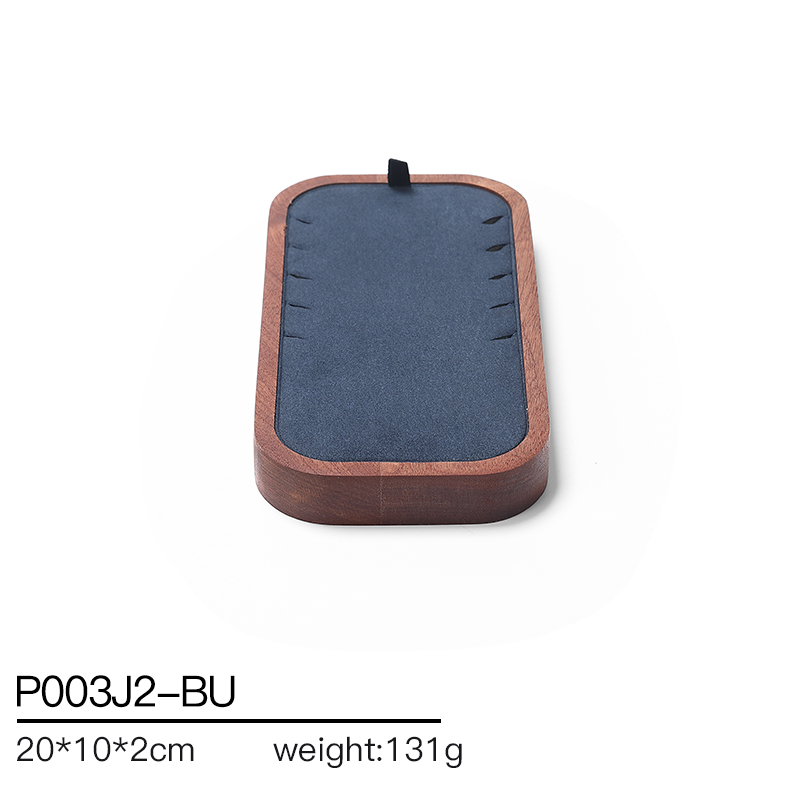 S019 Blue DIGU Handmade Customization Solid Wood Microfiber Jewelry Display Set