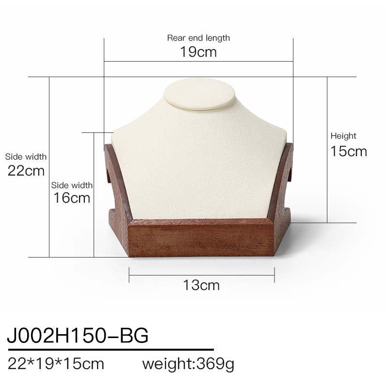 S019 Beige DIGU Handmade Microfiber Jewelry Display Set For Necklace Earring Bracelet Ring