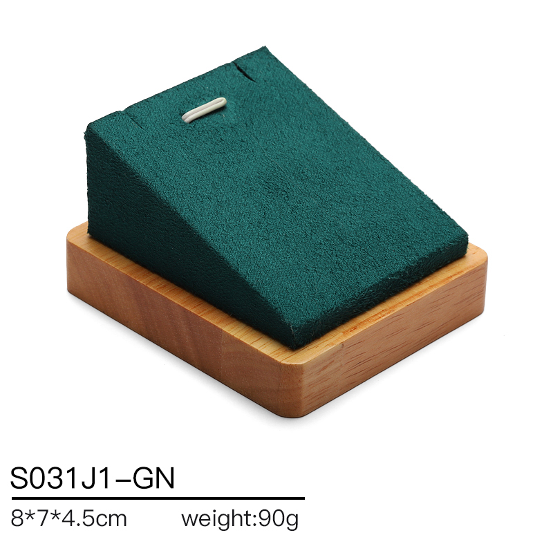 S031 DIGU Jewelry display props made of suede and rubber wood