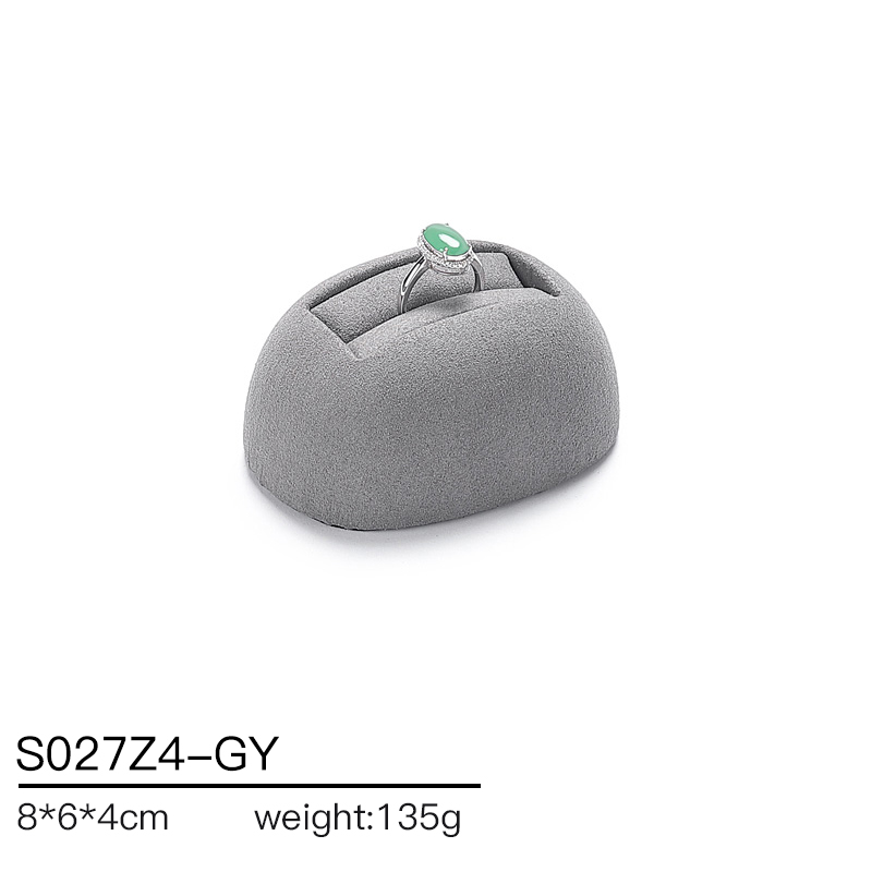 S027 Gray DIGU Handmade Microfiber Ring Bracelet Necklace Earring Holder Stand Jewelry Display Set