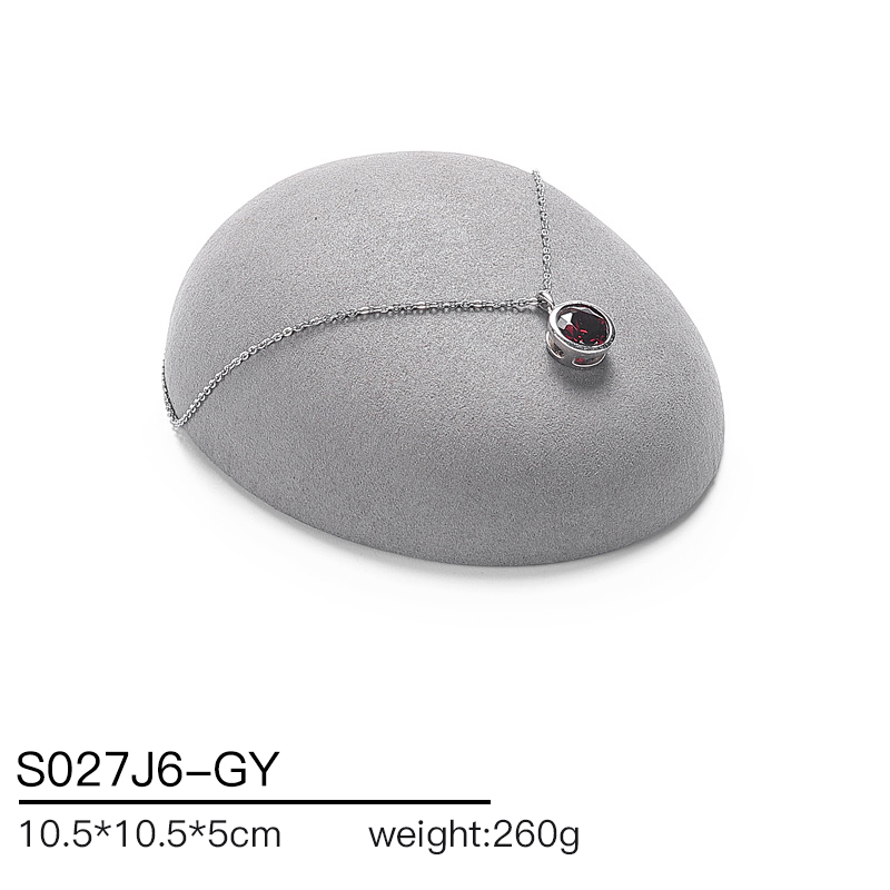 S027 Gray DIGU Handmade Microfiber Ring Bracelet Necklace Earring Holder Stand Jewelry Display Set