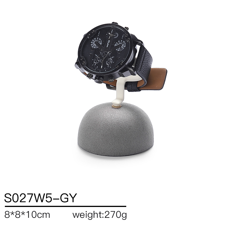 S027 Gray DIGU Handmade Microfiber Ring Bracelet Necklace Earring Holder Stand Jewelry Display Set