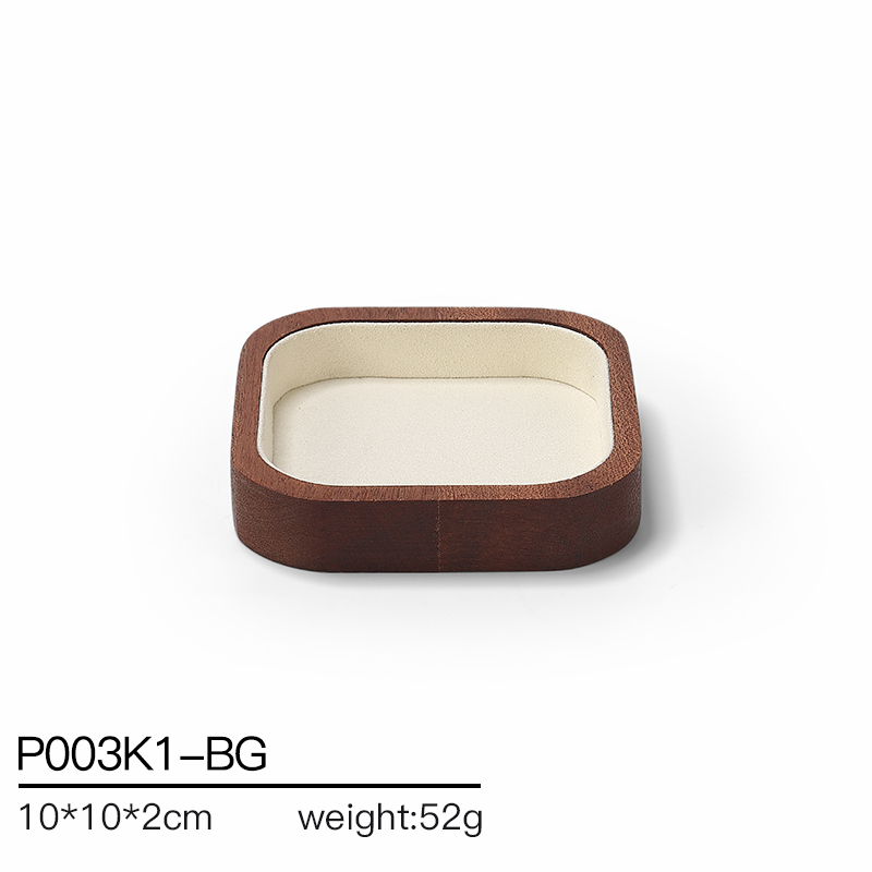 S019 Beige DIGU Handmade Microfiber Jewelry Display Set For Necklace Earring Bracelet Ring