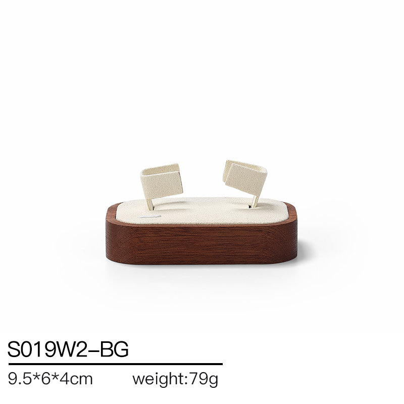 S019 Beige DIGU Handmade Microfiber Jewelry Display Set For Necklace Earring Bracelet Ring