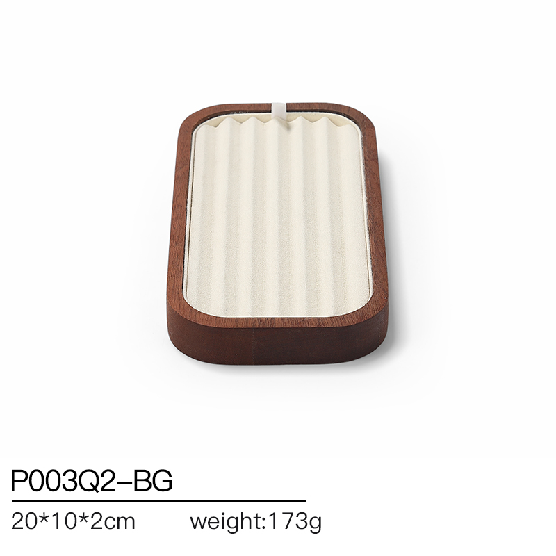 S019 Beige DIGU Handmade Microfiber Jewelry Display Set For Necklace Earring Bracelet Ring