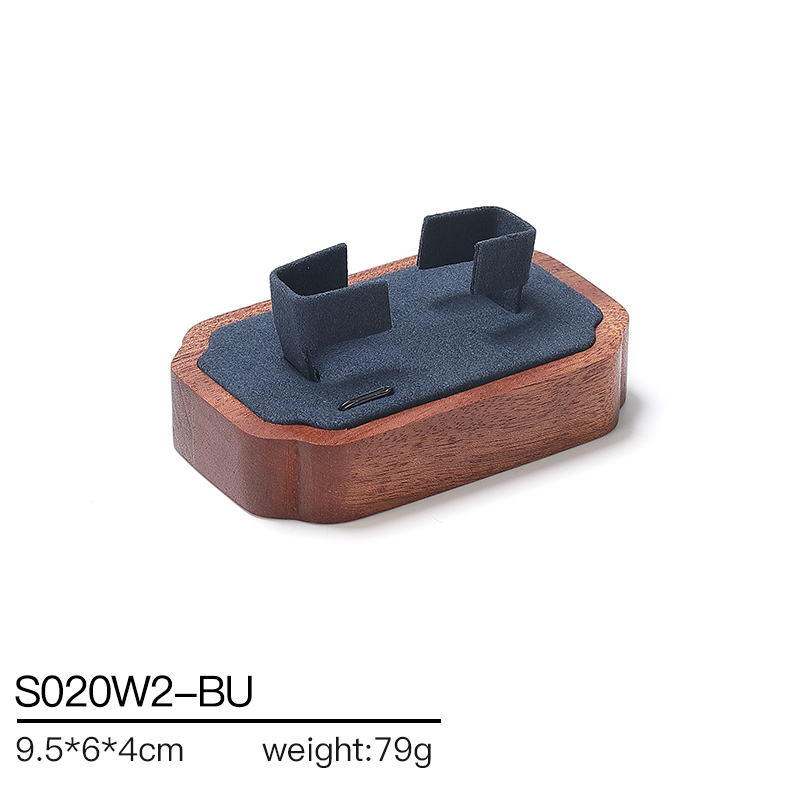 S020 Blue DIGU Luxury Wood with Microfiber Jewelry Stand Display Set
